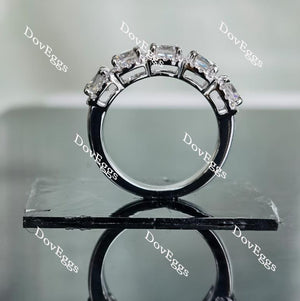 Doveggs princess five stone halo moissanite wedding bands-3mm band width