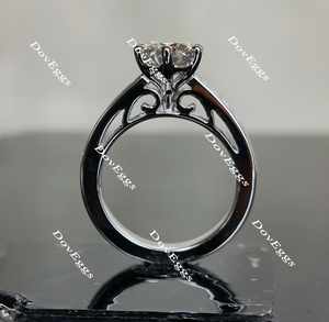 Doveggs round half eternity channel set moissanite bridal set (2 rings)