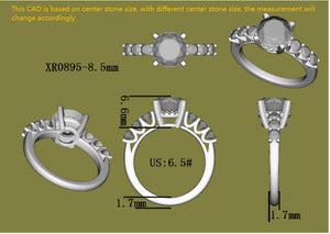 Mon Cherie round side stone moissanite engagement ring