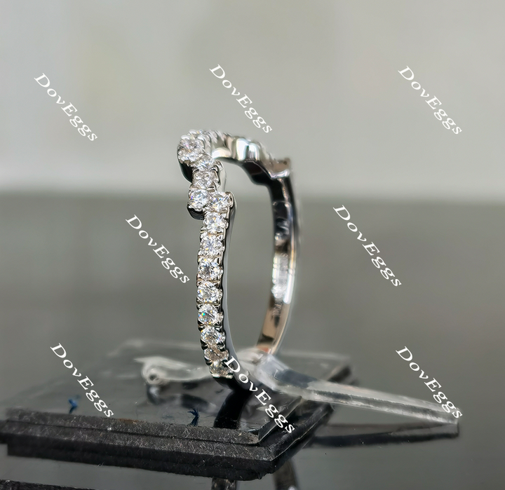 Doveggs eternity pave moissanite/lab grown diamond wedding band-2.0mm band width
