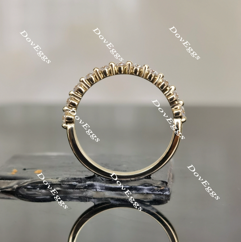 The Kiana Raeshel radiant half eternity pave moissanite bridal set (2 rings)