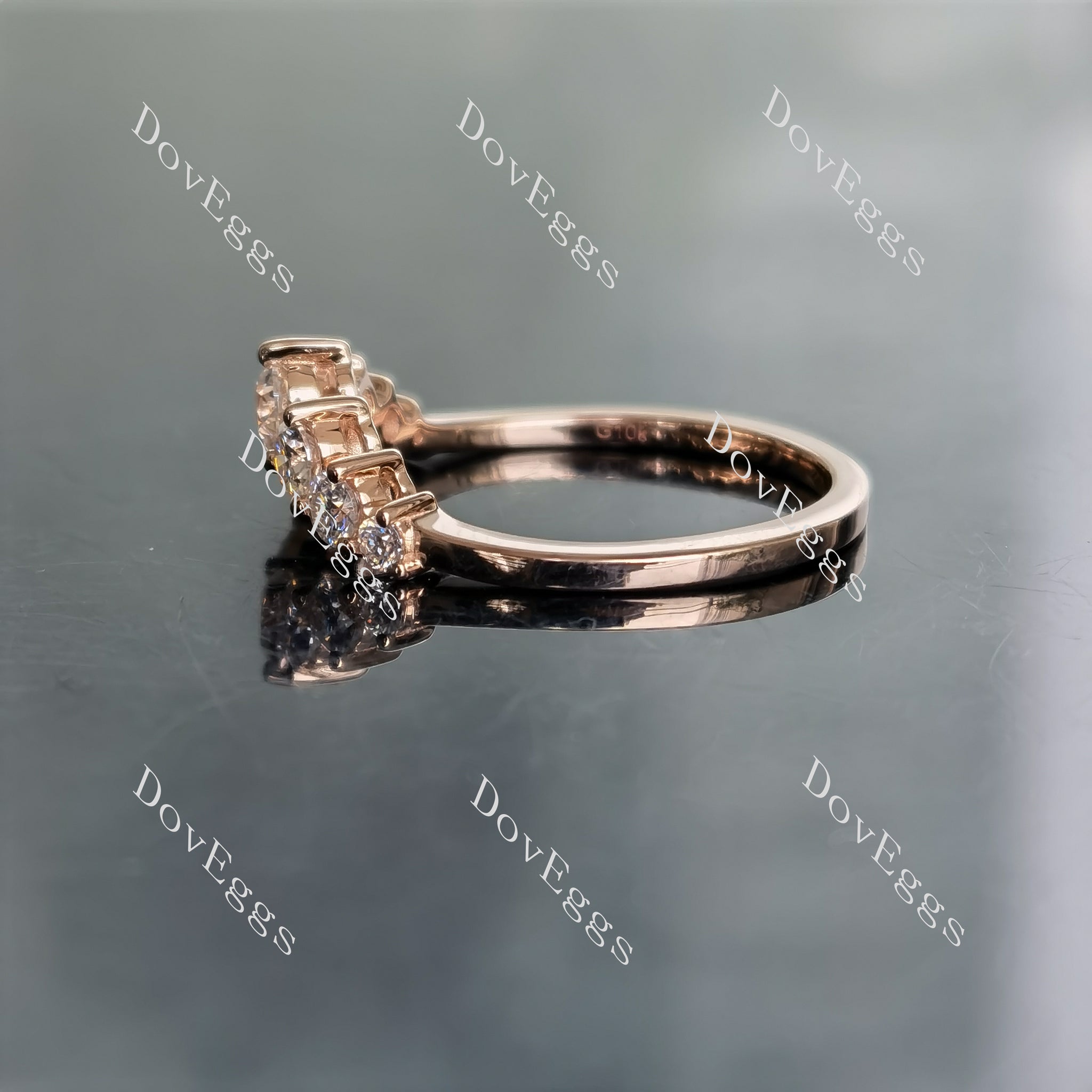 Doveggs round moissanite/lab grown diamond wedding band for women-1.6mm band width