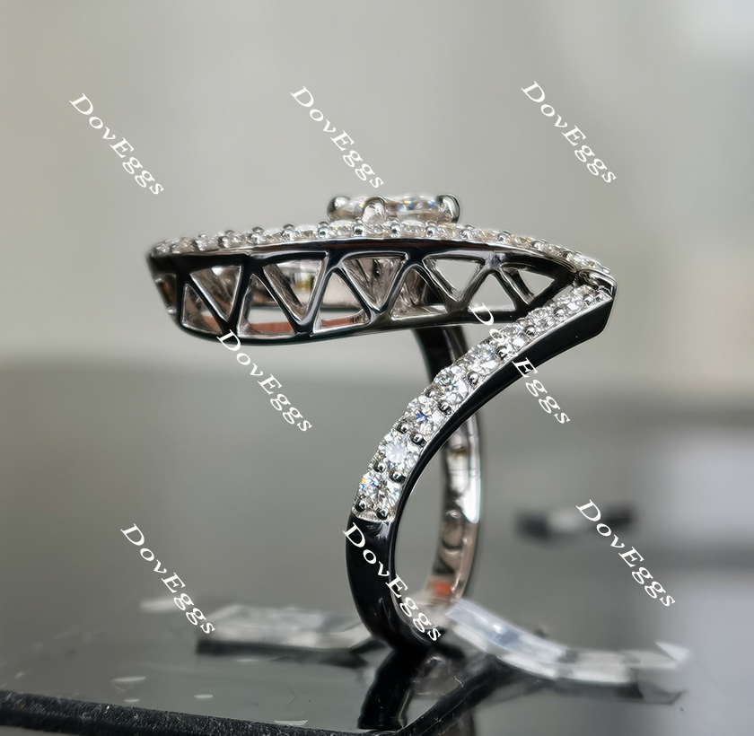 Doveggs octagon art deco moissanite engagement ring