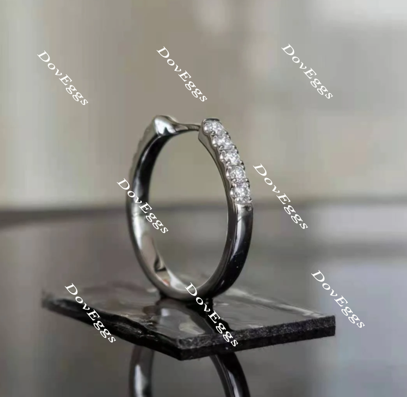 doveggs Half eternity pave moissanite/lab grown diamond wedding band-1.9mm band width