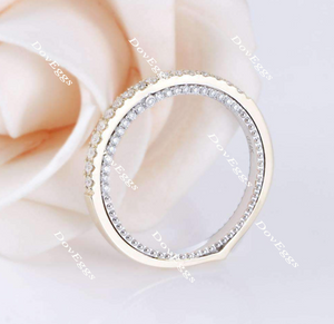 Doveggs Half eternity pave moissanite/lab diamond wedding band-2.3mm band width