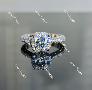 Doveggs cushion pave halo moissanite engagement ring