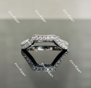 half eternity pave moissanite wedding band