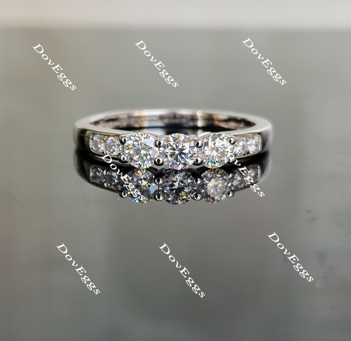 three stone moissanite ring