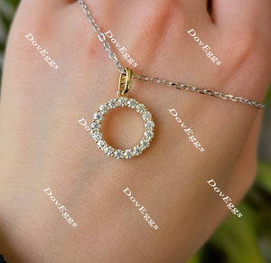 Doveggs moissanite/lab grown diamond round pendant necklace (pendant only)