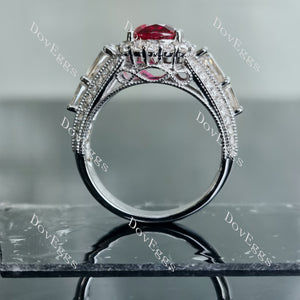 Doveggs halo art deco pave colored gem engagement ring