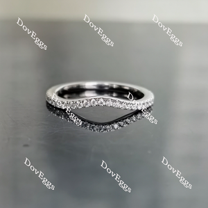 Doveggs round pave curved moissanite/lab grown diamond wedding band (wedding band only)-1.35mm band width