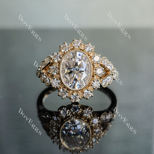 The Marisol Oval floral moissanite engagement ring