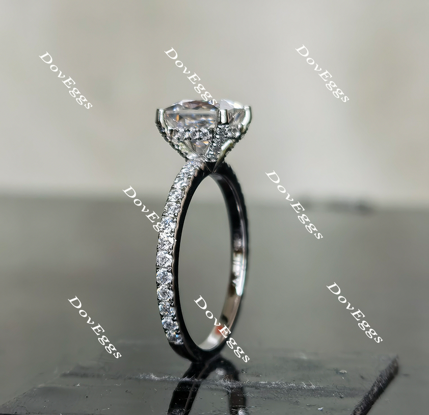 Doveggs princess pave moissanite engagement ring