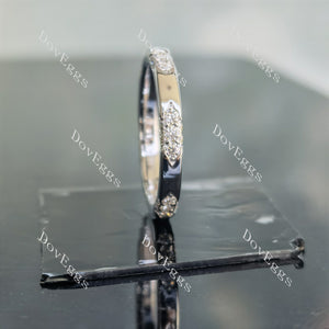 Doveggs round art deco moissanite/lab grown diamond wedding band-2.5mm band width