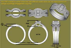 Doveggs cushion cris cross band halo moissanite engagement ring