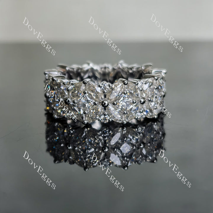 Doveggs marquise princess round full eternity pave moissanite/lab grown diamond wedding band-9mm band width