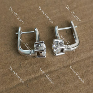 Doveggs solitaire round moissanite hoop earrings