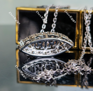 Doveggs cushion halo moissanite pendant necklace for women (pendant only)