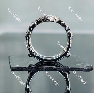 Doveggs round half eternity pave curved moissanite/lab grown diamond enhancer-6.8mm band width