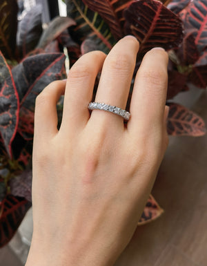 doveggs round full eternity moissanite/lab grown diamond wedding band-2.9mm band width