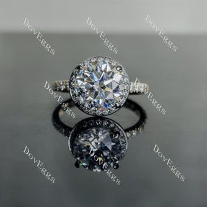 Doveggs round pave moissanite engagement ring
