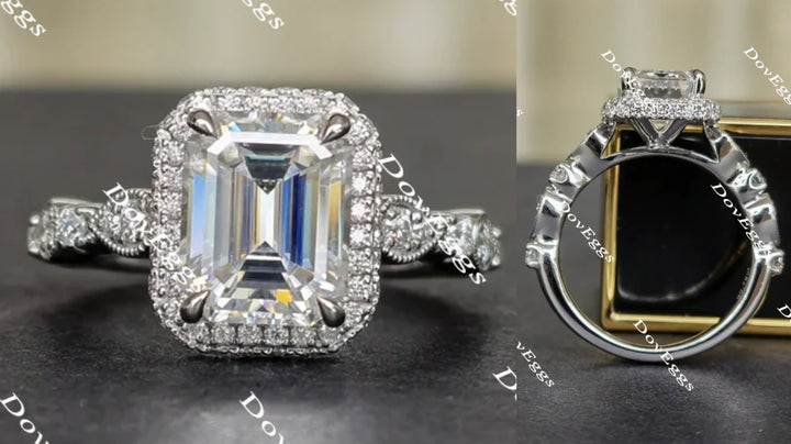 emerald moissanite engagement ring