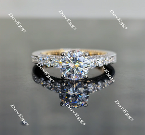 Doveggs round side stone moissanite engagement ring