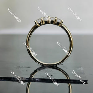 Doveggs four-stone emerald moissanite /lab grown diamond wedding band/moissanite ring