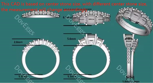 Doveggs cushion moissanite bridal set (2 rings)