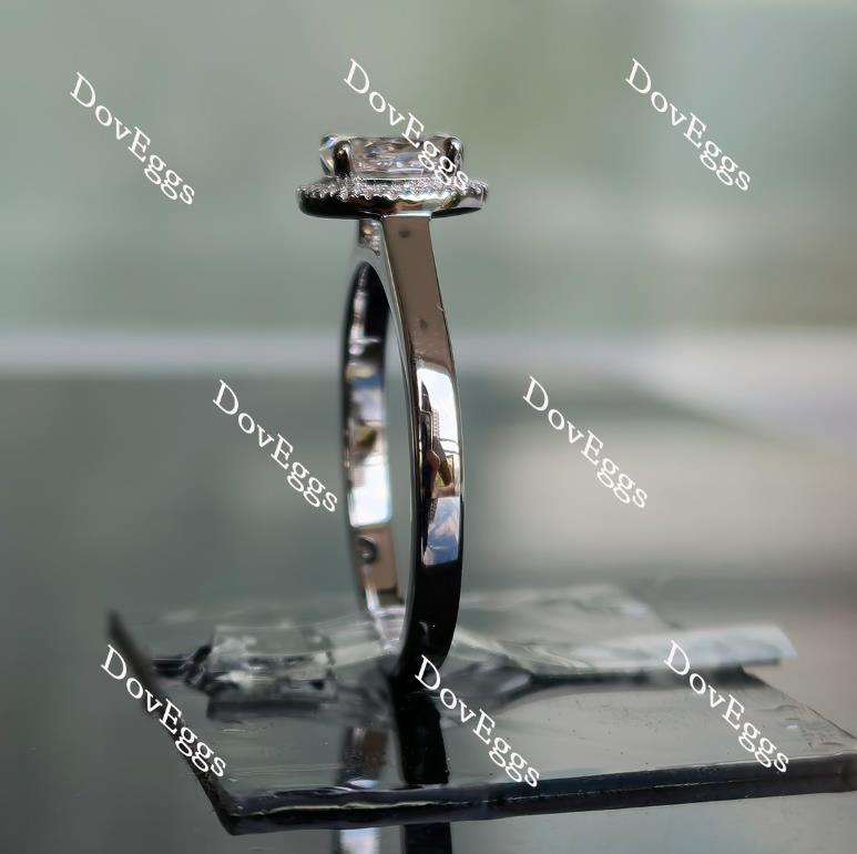 Doveggs cathedral halo oval moissanite engagement ring