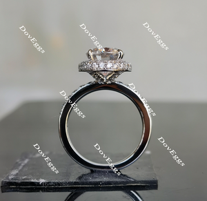 DovEggs oval halo moissanite engagement ring