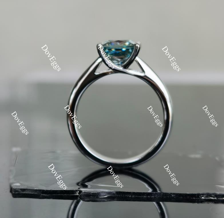 Doveggs peacock blue solitaire moissanite engagement ring