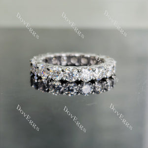 Doveggs round full eternity pave moissanite/lab grown diamond wedding band-4.0mm band width