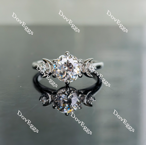 Doveggs half moon three-stone moissanite engagement ring