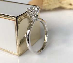doveggs solid 18k white gold 1 carat EF color moissanite ring