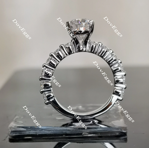 Doveggs elongated oval moissanite bridal set (2 rings)