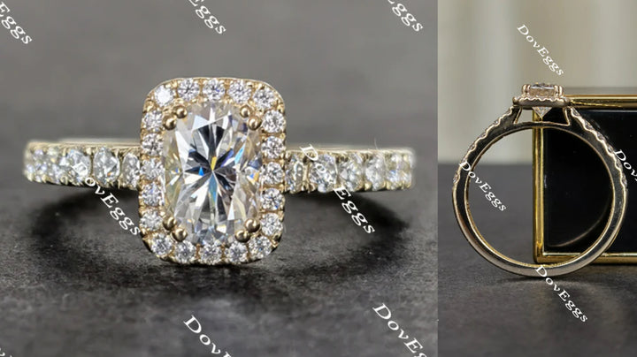 halo moissanite engagement ring