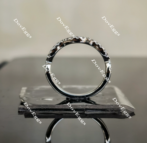 Doveggs cushion double halo moissanite bridal set (3 rings)