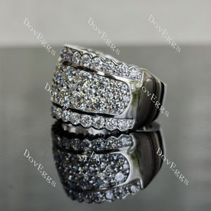 Doveggs round channel set moissanite/lab grown diamond wedding band-6.5mm band width