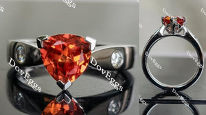 orange sapphire colored gem engagement ring