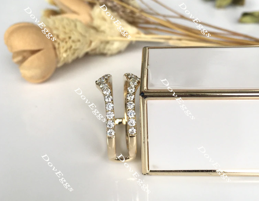 Doveggs share prong curved moissanite/lab grown diamond enhancer-6mm band width