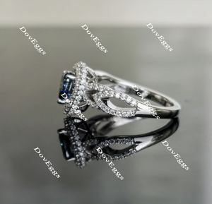 Sassanach pear pave moissanite engagement ring