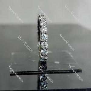 Doveggs round full eternity pave moissanite/lab grown diamond wedding band-2.7mm band width
