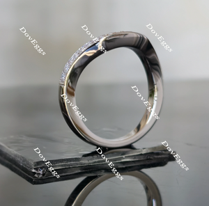 Doveggs round curved moissanite/lab grown diamond wedding band-2.2mm band width