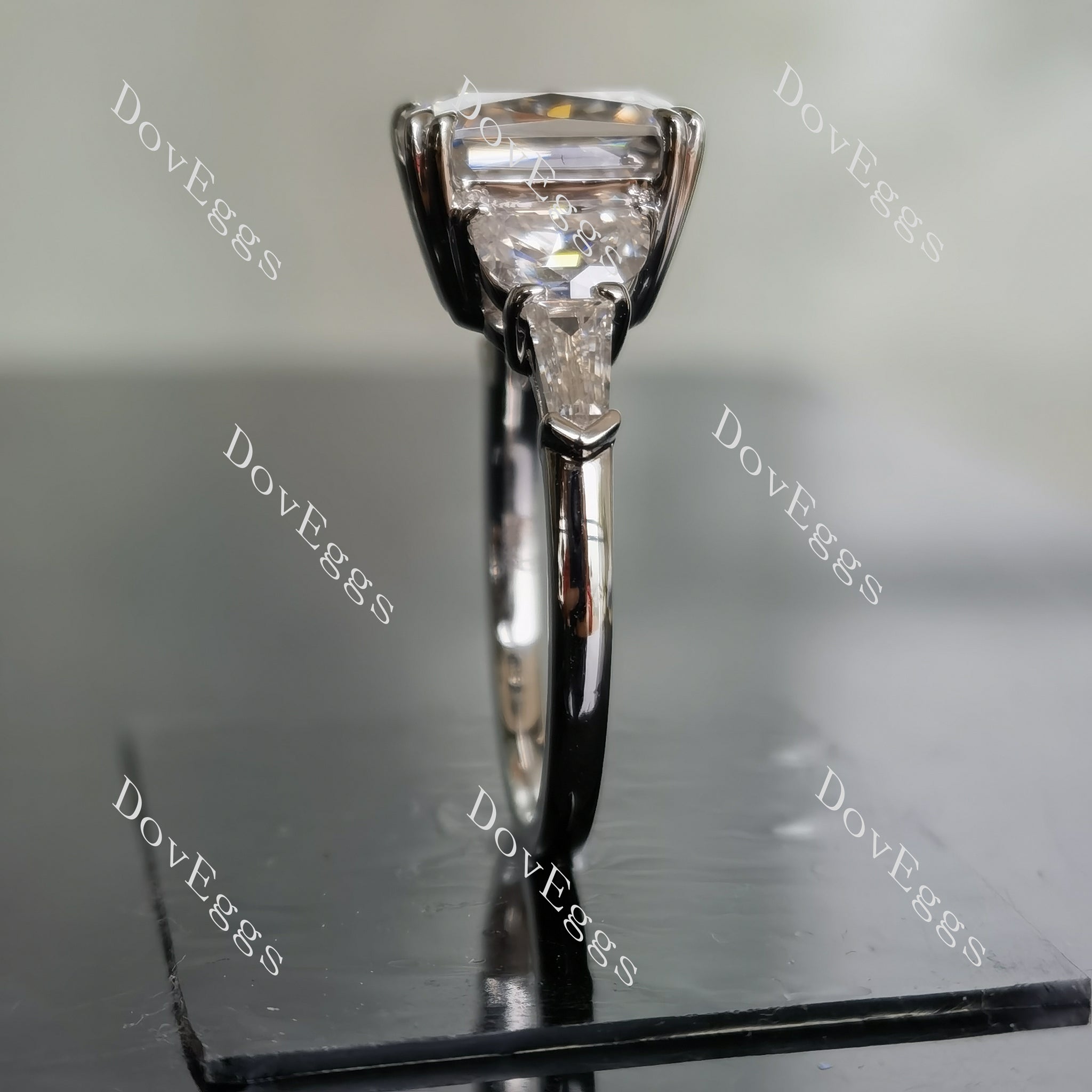 doveggs radiant side stones moissanite engagement ring for women
