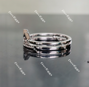 Doveggs round curved  moissanite/lab grown diamond wedding band-3.5mm band width