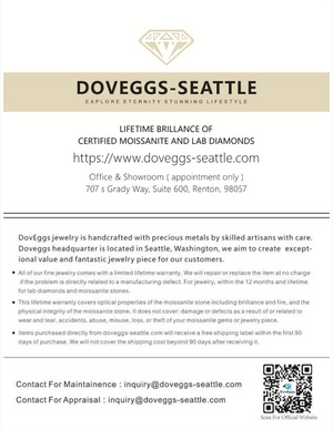 Doveggs 3 carat DEF/GHI color round dangle moissanite earring
