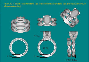 Doveggs oval moissanite engagement ring for women(engagement ring only)