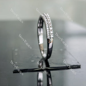 Doveggs round two pave moissanite/lab grown diamond wedding band-2.1mm band width