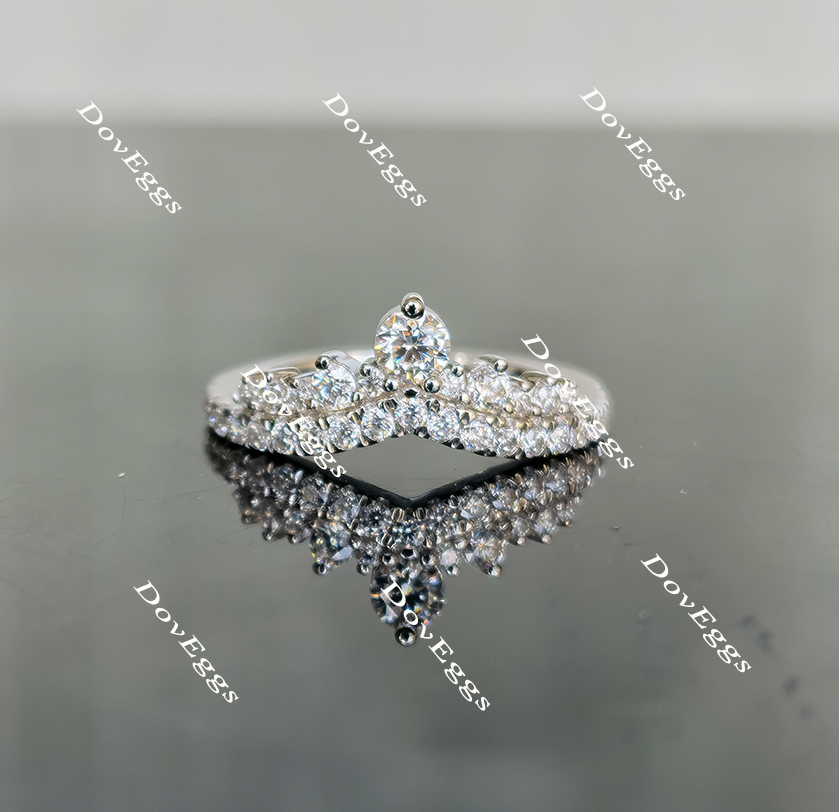 Doveggs curved crown moissanite /Lab grown diamond wedding band(one piece of wedding band only)-1.7mm band width
